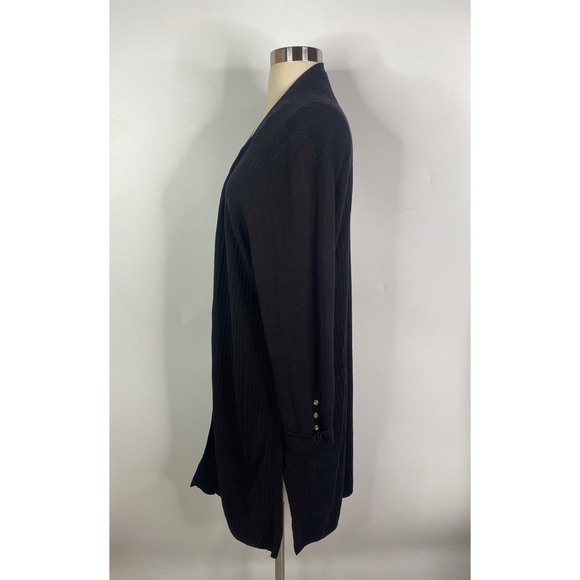 Talbots Petite Ribbed Long Sleeve Open Front Cardigan - Picture 2 of 10